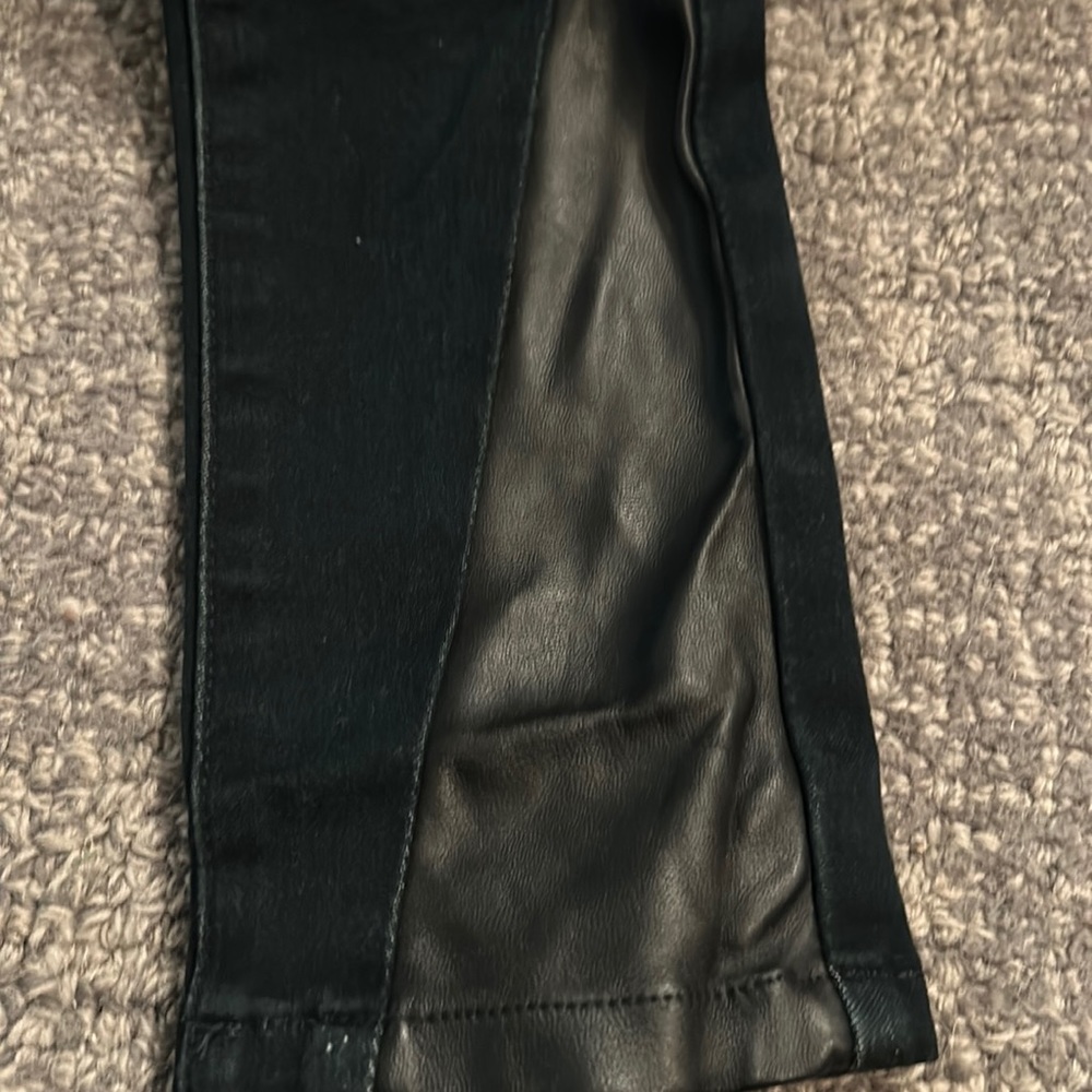 Girls slim Tractor brand dark blue jeans with leather design
